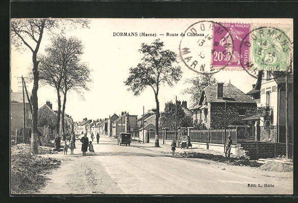 CPA Dormans, Route de Chalons