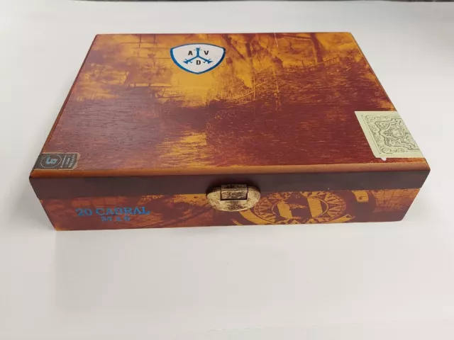 ADV McKay Adventura The Navigator Cabral Empty Wooden Cigar Box 9"x 7" x 2"