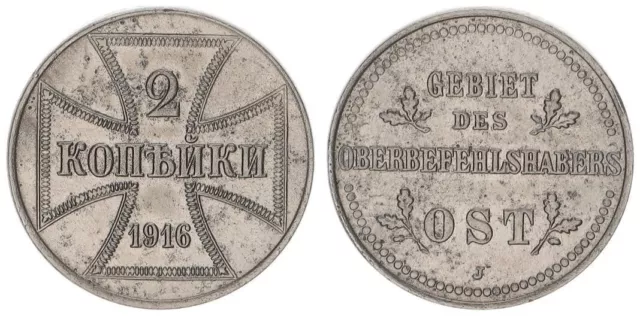 Oberbefehlshaber Ost 2 Kopeken 1916 J ss-vz 79425