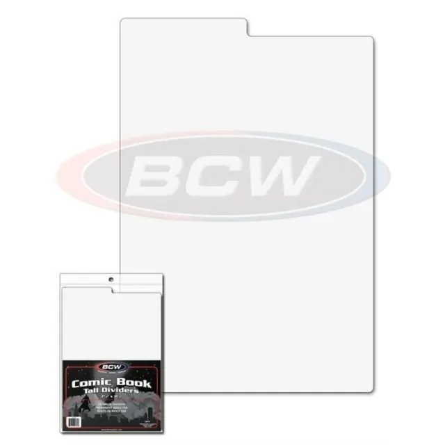 BCW Tall Comic Book Collection Dividers 25 White Color Tab 30 Pts Durable Strong