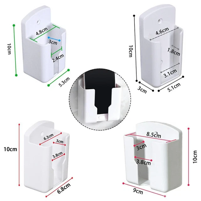 6 Supports Muraux Magnétiques Pour Télécommande - Fixation Adhésive Sans Perçage - Noir