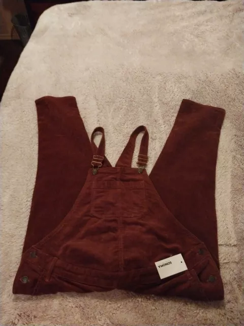 Maternity corduroy overalls By SONOMA Brown/Burgundy