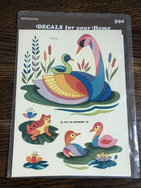 Calcomanías Meyercord #1539-E 1976 vintage de lote antiguo patos/gansos multicolores