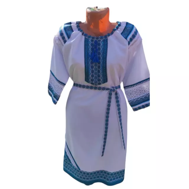 Vestido bordado Vyshyvanka vestido ucraniano para mujeres y niñas étnicas...