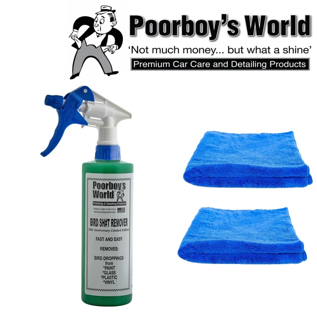 Poorboys Mondial Oiseau Sh # T Droppings Poop Extracteur 473ml & 2x Microfibre