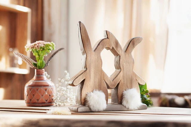 Salvare Set 2x Hasenpaar " Lana " Pasqua Decorazione Tavolo Lepri,Statua Pasqua,