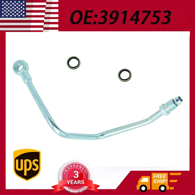 Fuel Tube Supply Line w/ Washers Fit for Cummins 12V 3.9 5.9L 4BT 6BT 3914753 Fuel Tube Supply Line w/ Washers Fit for Cummins 12V 3.9 5.9L 4BT 6BT 3914753