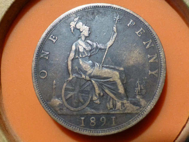 Angleterre - One Penny - 1891 - Recherchee & Qualite Tb/Tb+ !