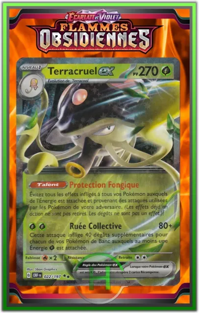 Terracruel EX- EV3:Flammes Obsidiennes - 022/197 - Carte Pokémon Française Neuve
