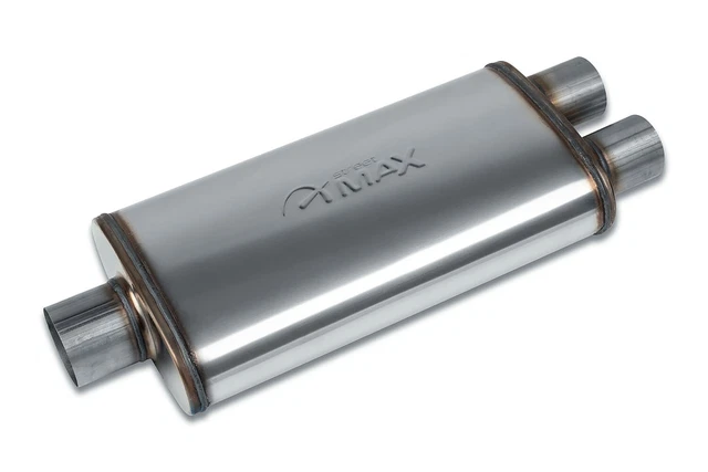 Street Max - SM11288 4"x9" Oval Body Muffler - 3" Center In / 2.5" Dual Out