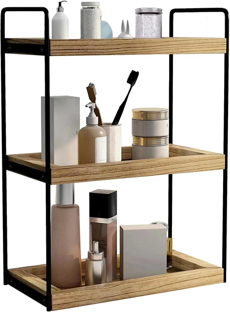 Organizador contador de baño de 3 niveles, organizador de baño de encimera y estante de almacenamiento