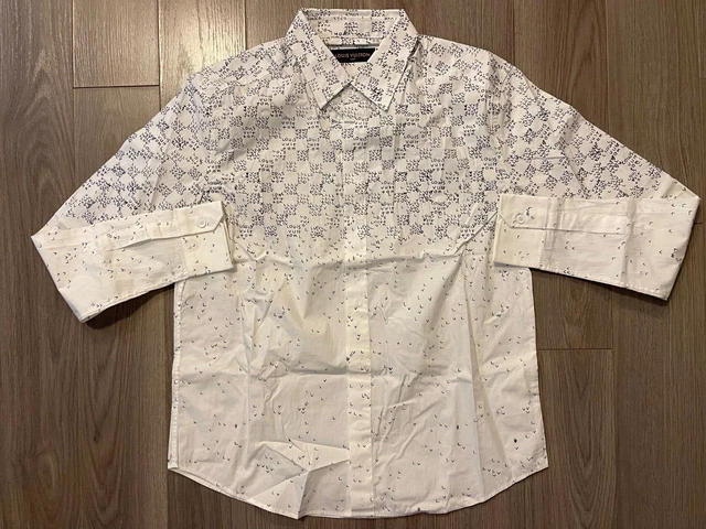 100% AUTHENTIC LOUIS Vuitton T-Shirt Damier Brown Ebene Short ...