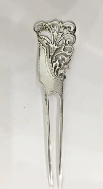 Antique Art Nouveau Sterling Silver Hair Comb/Pin-Whiting circa 1878-96