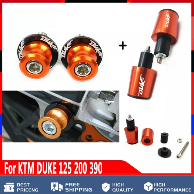 For KTM DUKE 125 200 390 Swingarm Spools Slider Stand Screws + Handle End Cover