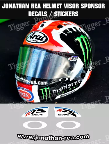 Visor Stickers / Decals for Jonathan Rea Arai Helmet NEW!!