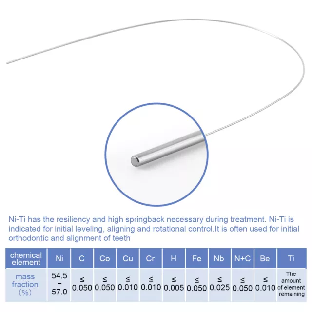 10Pack Dental Ortho NITI/Stainless Steel Arch Wire Round Oval/Nature/Square Form 3