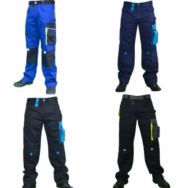 Mens Work Cargo Combat Trousers Knee Pad Pockets Heavy Duty uk Industrial Pants