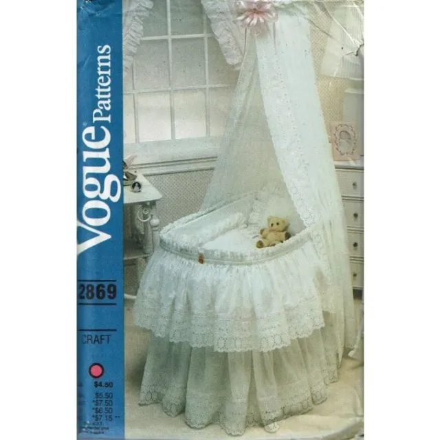 Vogue Sewing Pattern 2869 Nursery Bassinet Skirt Liner Curtain