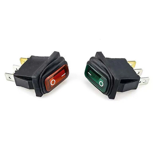 Interruttore A Bilanciere Marino MXUTEUK - 3 Pezzi Con Luce Rossa, 4 Pin DPST 250V/6A - Foto 2