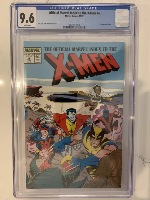 Official Marvel Index to the X-Men #4 CGC 9.6 (Marvel 1987) Wraparound cover!