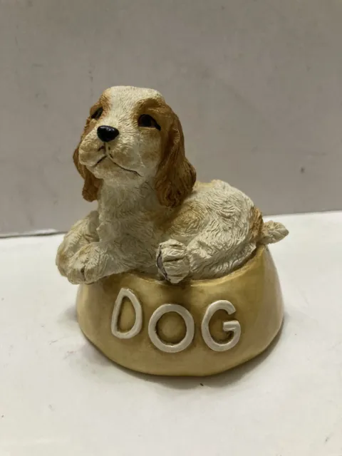 Spaniel In Dog Bowl Figure, ornament,Puppy Tales,Castle Gifts,,1998,484083,BFA?