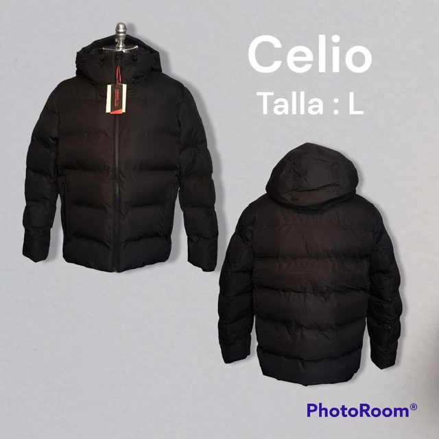 Chaqueta thermolite de invierno frio, gruesa con capucha, Celio para hombre L
