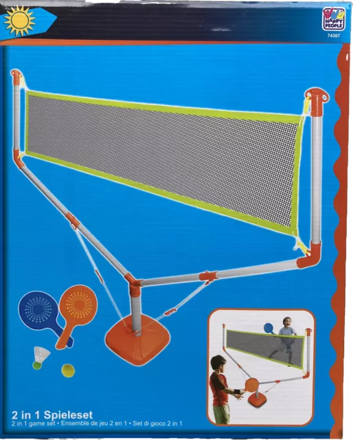 Tennis- und Badminton-Set mit Netz Kinder Federball Spielzeug Outdoor/Indoor