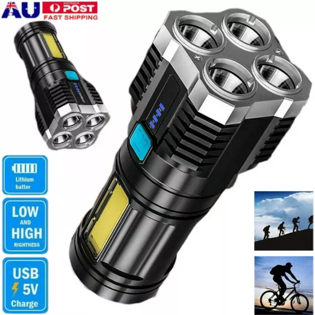 Super Bright 1000000LM Torch Led Flashlight USB Rechargeable Tactical Light HOT