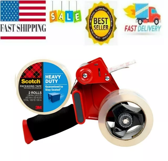 SCOTCH SHIPPING & PACKING TAPE DISPENSER 3M 2 X 1000(27.7YARDS) HEAVY  DUTY-NEW