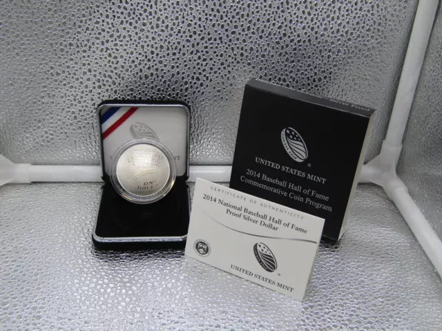 2014-P U.S. Mint National Baseball Hall of Fame Silver Dollar Coin W/ COA