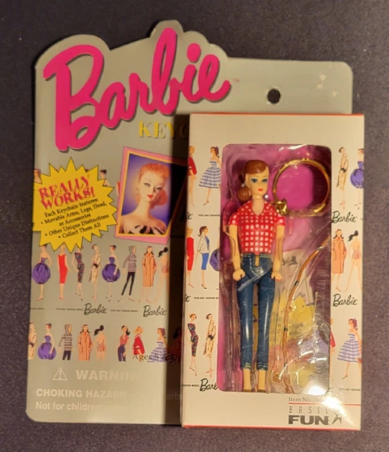 1995 Basic Fun Barbie PICNIC Keychain Mattel. NRFB. Movable Limbs. Toy/Doll