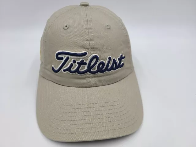 Titleist Golf Dove Logo Course Country Club Strapback Adjustable Hat Cap Beige