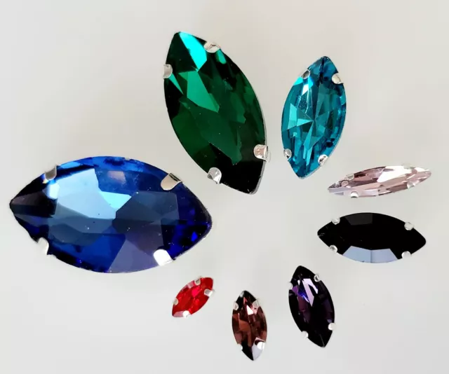 facettierte Kristall Glasperlen bunte Strass Glitzersteine aufnähen Deko Basteln