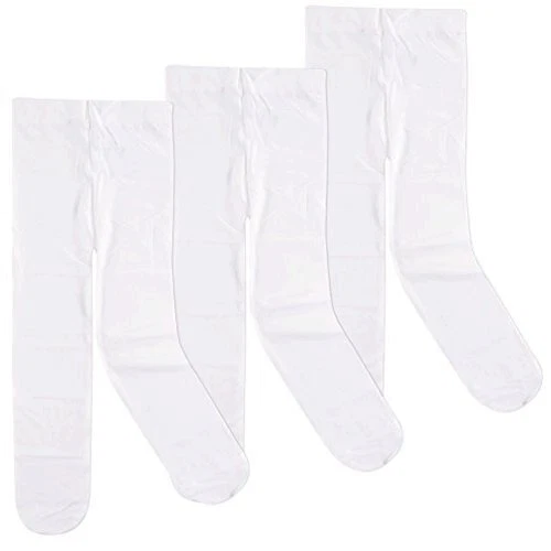 Luvable Friends Baby Girls' 3 Pack Tights For Baby, white, 9-18, White, Size