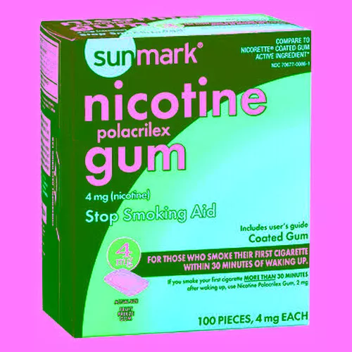 Sunmark Nikotin Polacrilex beschichteter Kaugummi Obst Einfrieren 100
