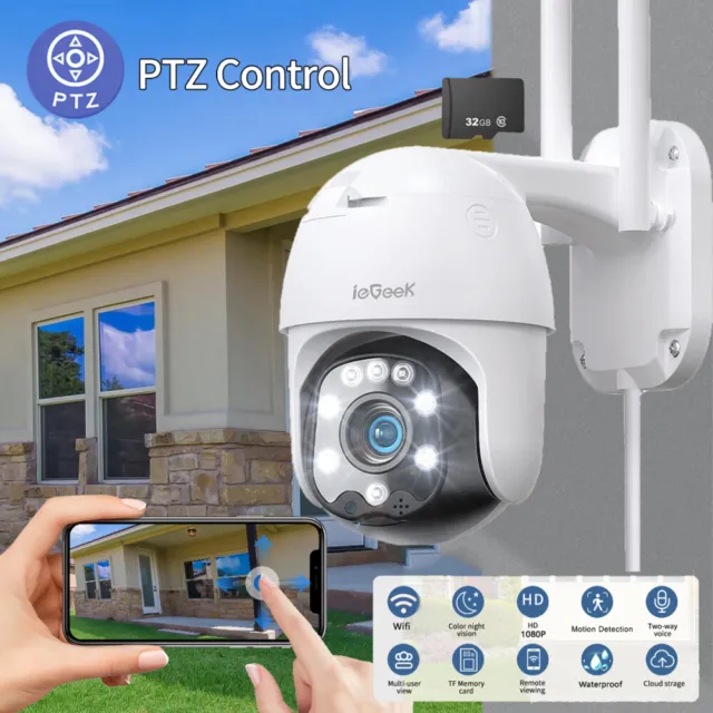 ieGeek 360° IP CCTV Wireless 1080P Security Camera Outdoor WiFi PTZ Home Camera