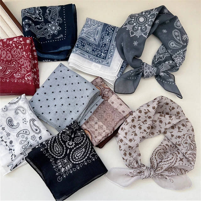 Foulard Carré 55x55cm En Polyester - Motif Cachemire Rouge, Bandana Multifonction Pour Homme Et Femme
