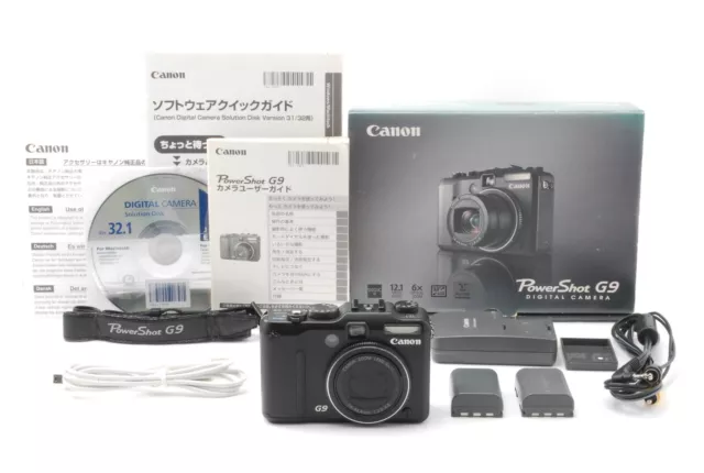[NEAR MINT in BOX] Canon PowerShot G9 12.1MP Digital Compact Camera Black JAPAN
