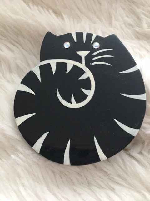 MARIE CHRISTINE PAVONE Large Black White Cat Brooch New 69.99 PicClick UK