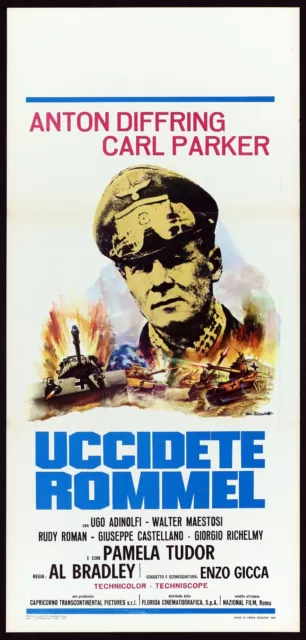 Uccidete Rommel! Locandina Cinema Film Tarantelli Guerra War Playbill Poster