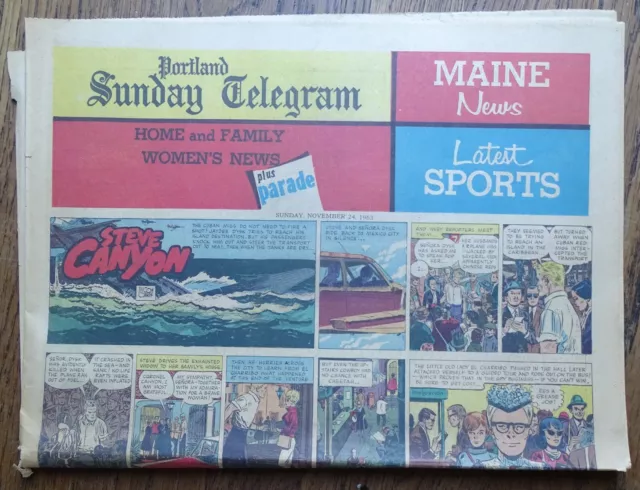 Color Comics Section from November 24 1963 Portland Maine Newspaper; Peanuts etc