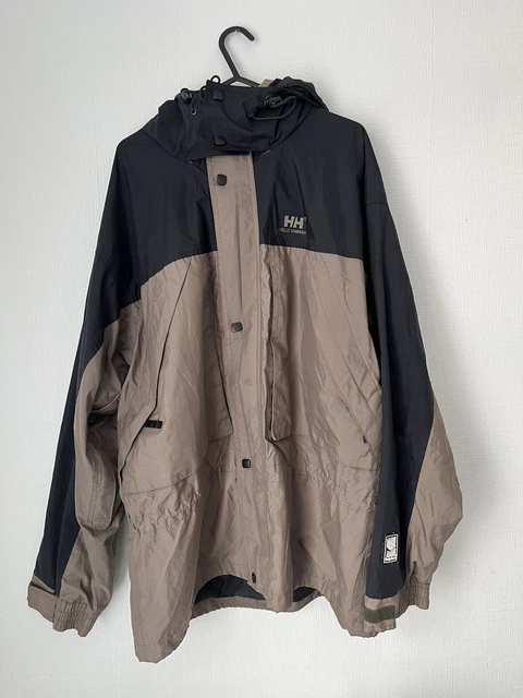 Giacca cappotto da sci vintage HELLY HANSEN campeggio all'aperto escursionismo con cappuccio adulto da uomo