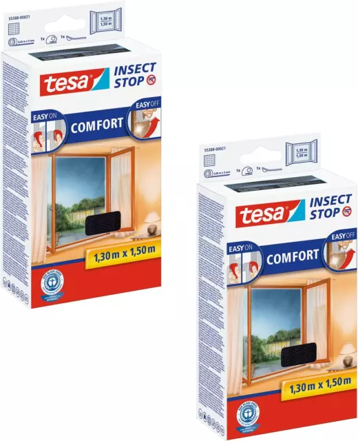 Insect Stop COMFORT Pour Porte-Fenêtres - Lot De 2 - Moustiquaire Avec Ruban