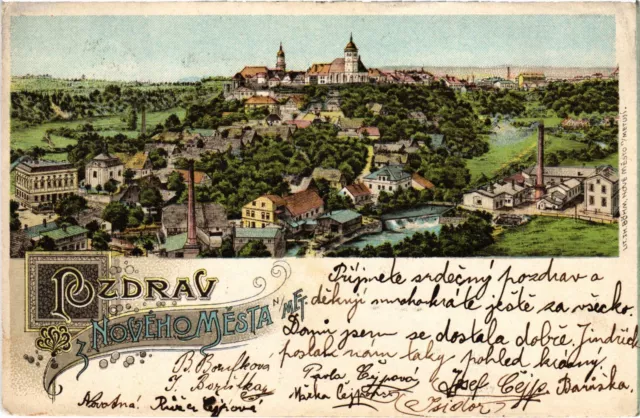 CPA AK greeting from Noveho Mesta forerunner CZECHIA (1274553)