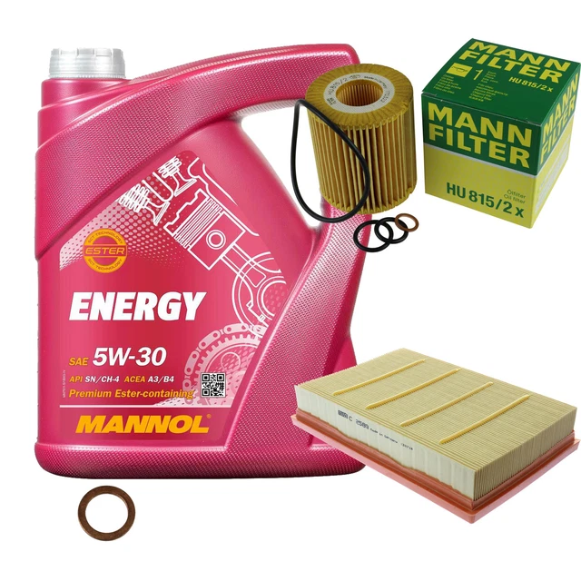 MANN-FILTER Ölfilter + MANNOL Energy Premium 5W-30, 8L