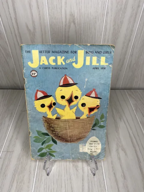 JACK & JILL MAG APRIL 1958-PAPER DOLL HISTORY CENTER-FOLD-as is 68 PG