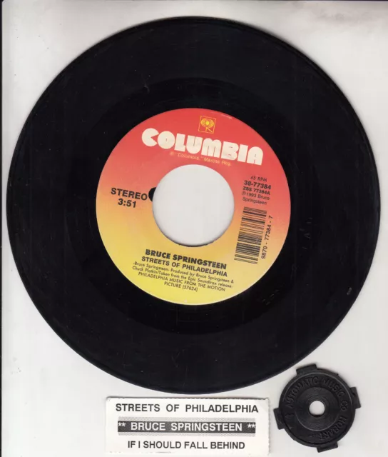 BRUCE SPRINGSTEEN  Streets Of Philadelphia 7" 45 record RARE! + juke box strip