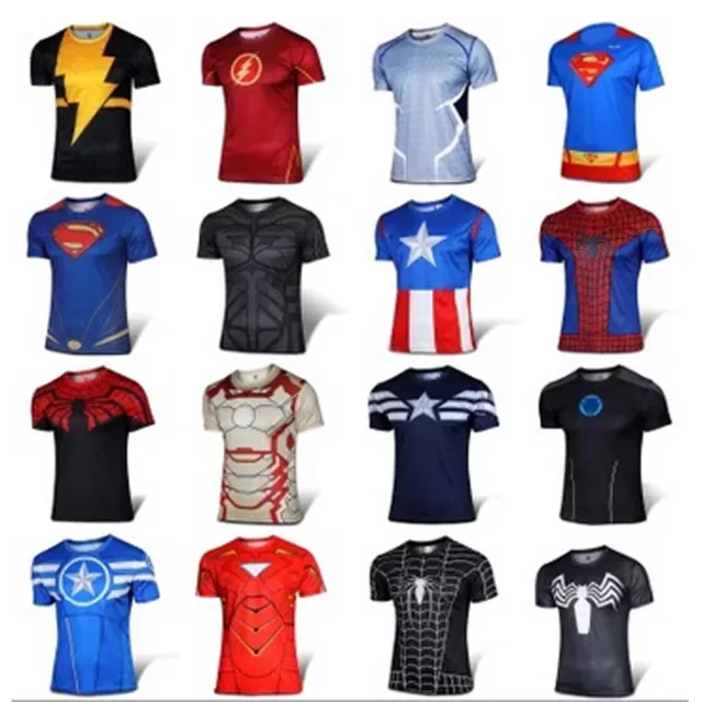 T-shirt décontracté homme Sueprhero manches courtes costume Marvel hauts de cyclisme maillot