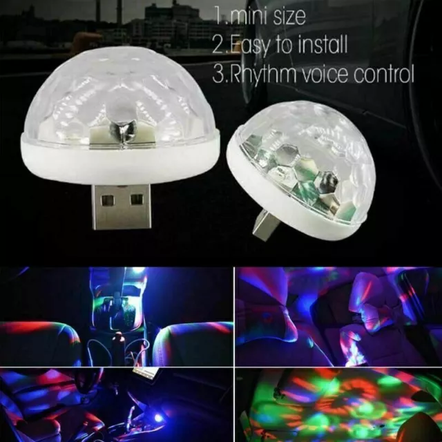 Mini Disco Ball Licht USB, Disco Ball Led Party Lampe, Sprachsteuerung, D