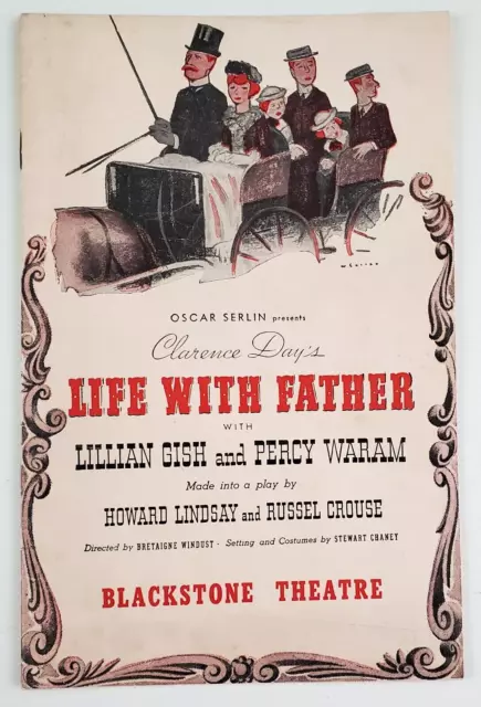 1940s Chicago IL Blackstone Theatre Life With Father Vintage Program Playbill